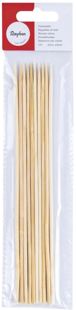 Rayher Knutselhoutjes Natuurlijk 10 Stuks - 20cm x 3mm
