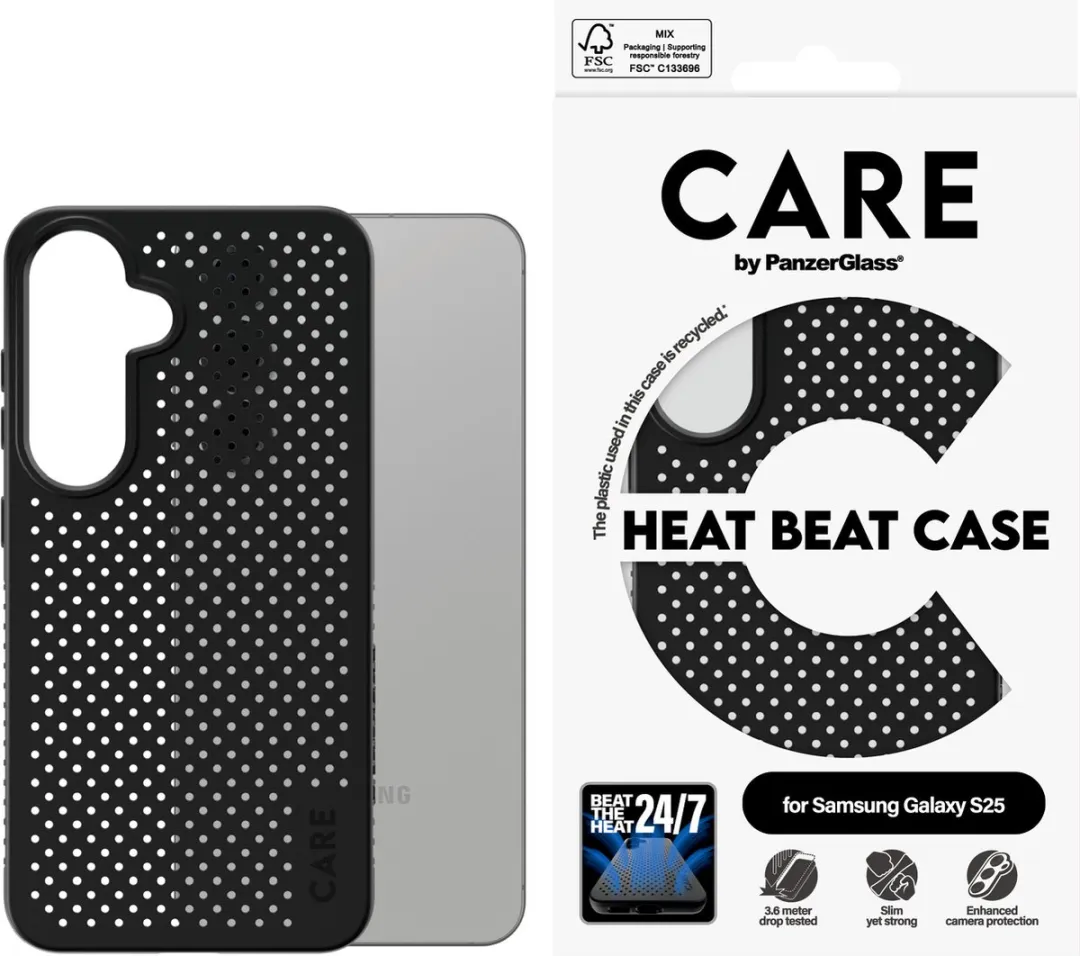 PanzerGlass Hoesje Samsung Galaxy S25 Heat Beat - Transparent - MPN 5715685016646