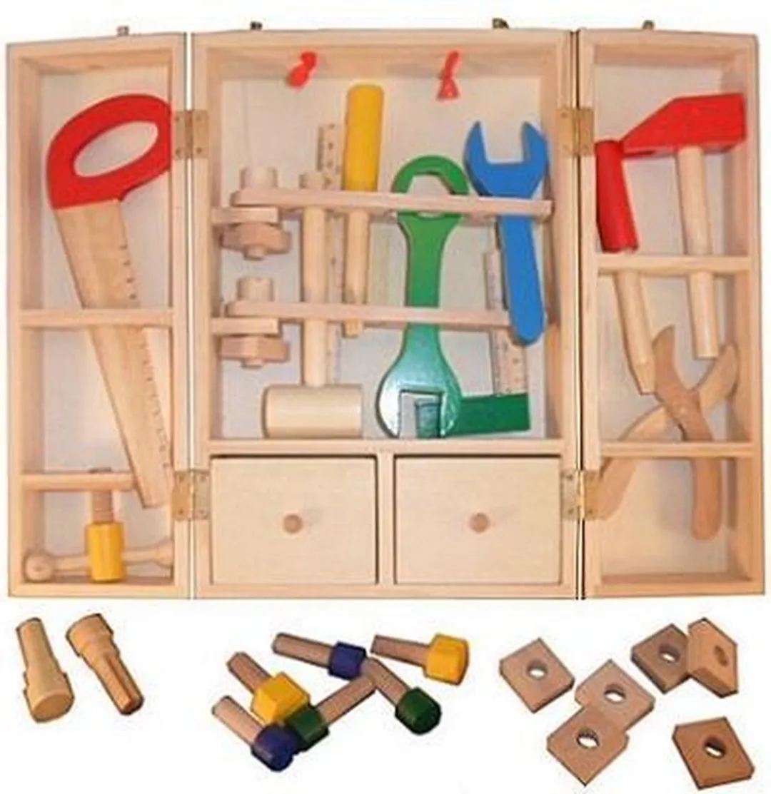 BIGJIGS Houten Gereedschapskast 25dlg