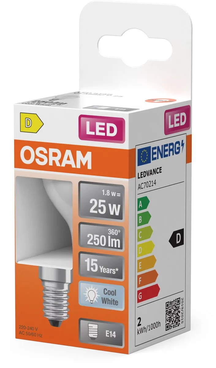 Osram LED Star Globe P25 Filament 1,8W E14 - 250lm - 4000K Mat