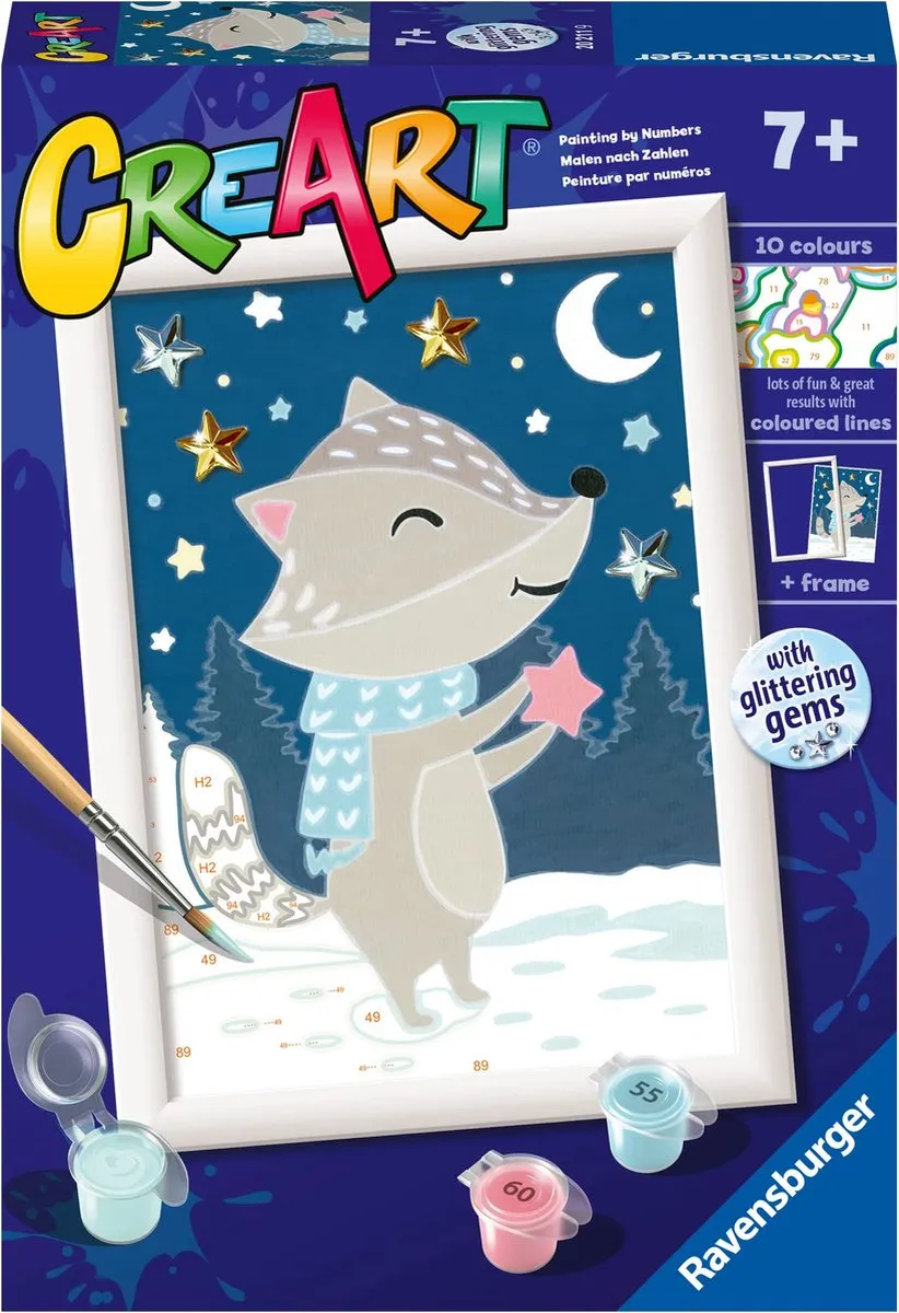 Ravensburger CreArt Paint by Numbers Cute Badger - Meerkleurig - afbeelding 6 van 6