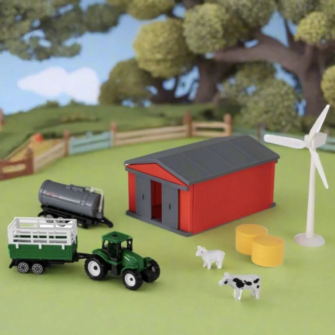 Country Life - Boederij set 13-delig - koeien - schapen - tractor - schuur - windmolen