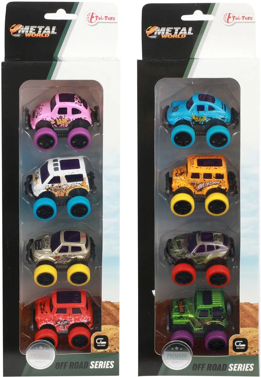 Toi-Toys Metal Off Road Auto's 4st