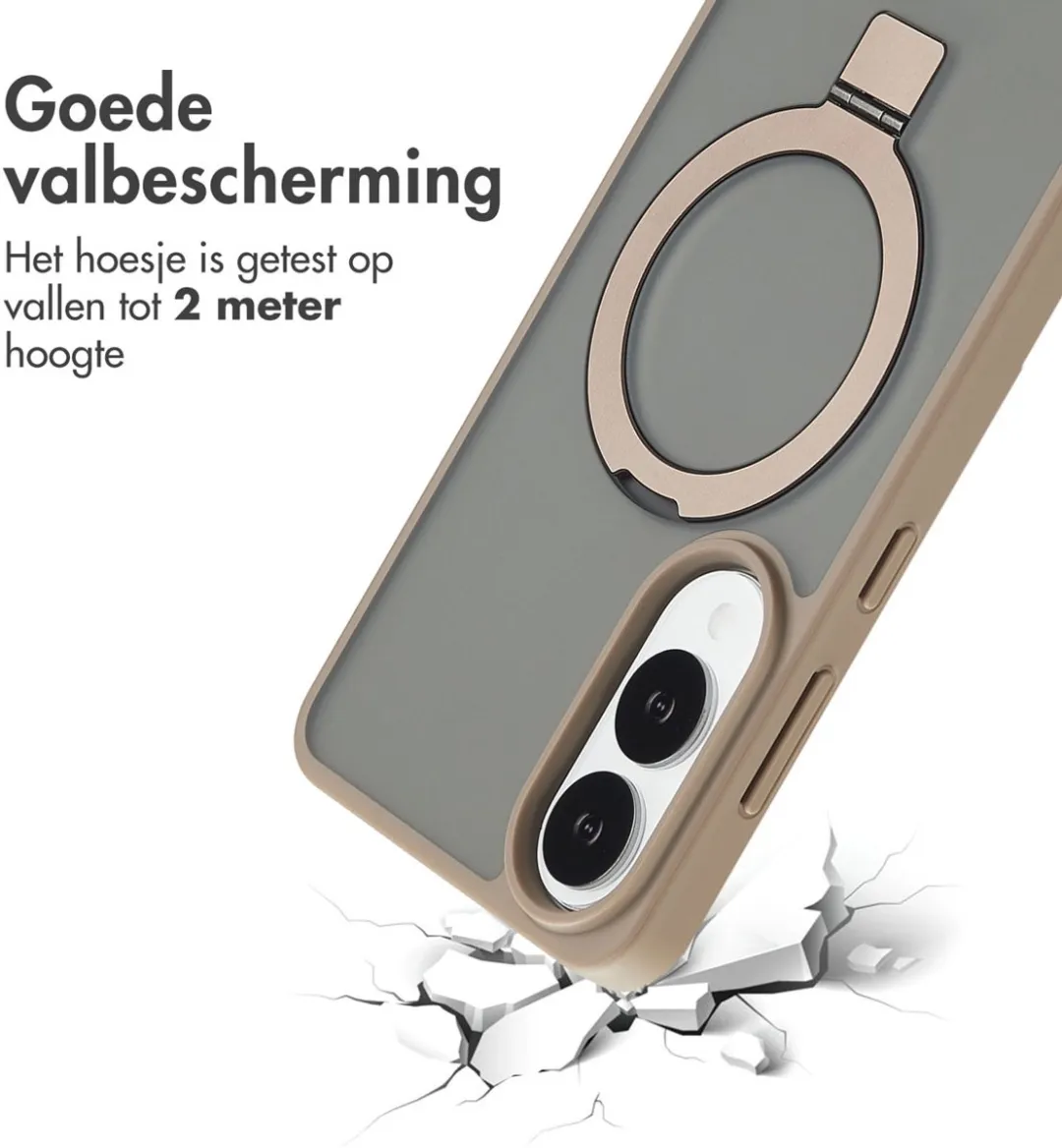 Accezz Hoesje Samsung Galaxy S25 Edge Magnetische Ring - Bruin