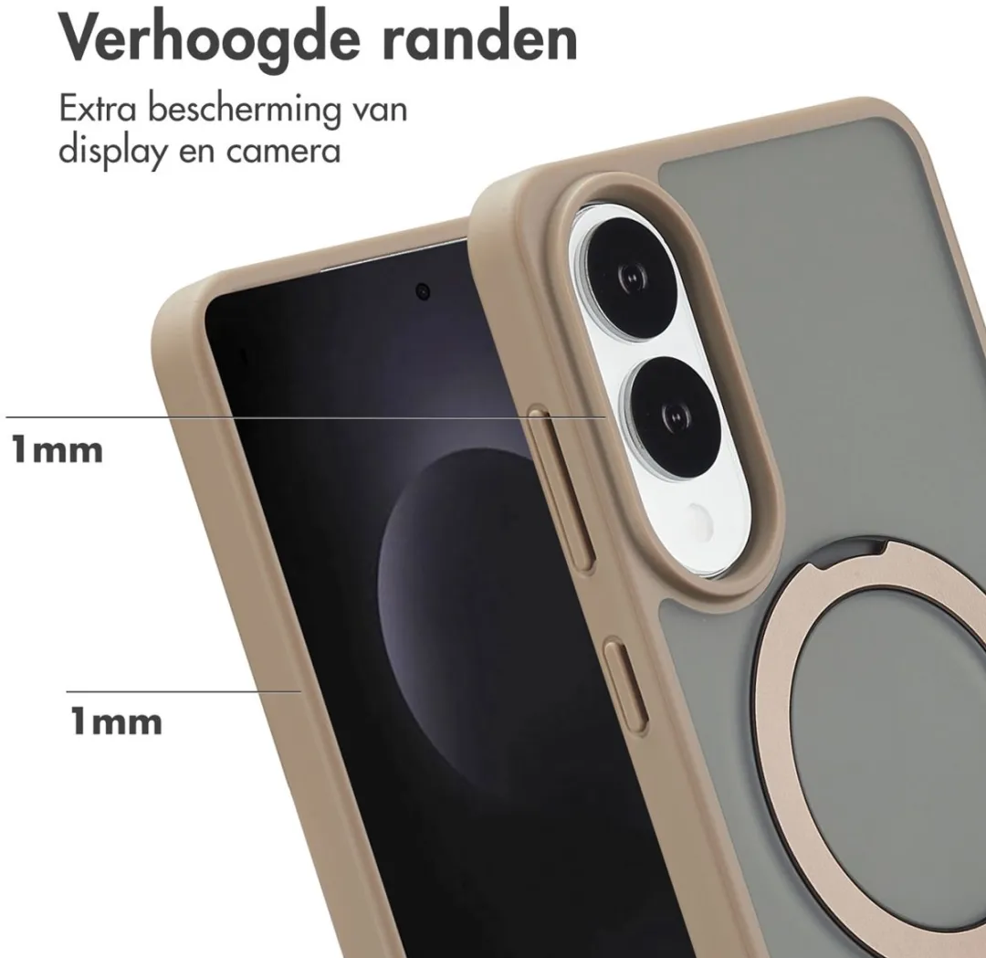 Accezz Hoesje Samsung Galaxy S25 Edge Magnetische Ring - Bruin