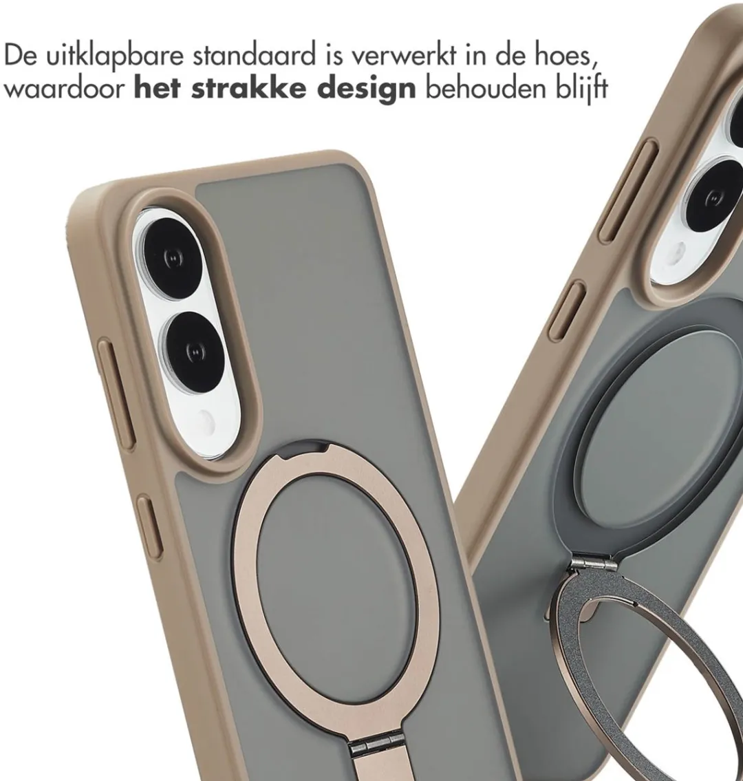 Accezz Hoesje Samsung Galaxy S25 Edge Magnetische Ring - Bruin