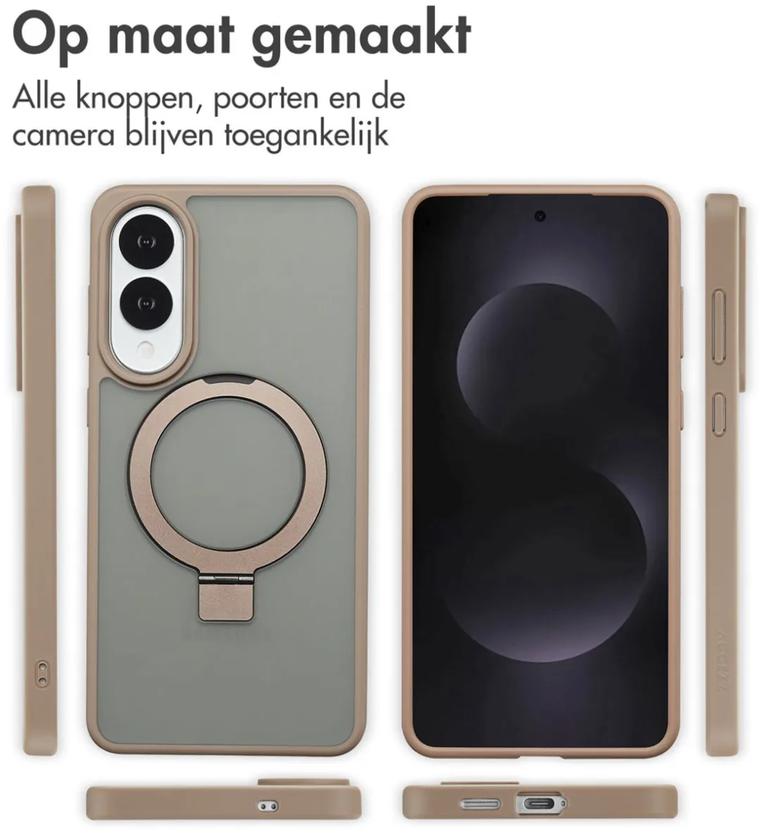 Accezz Hoesje Samsung Galaxy S25 Edge Magnetische Ring - Bruin - afbeelding 6 van 6