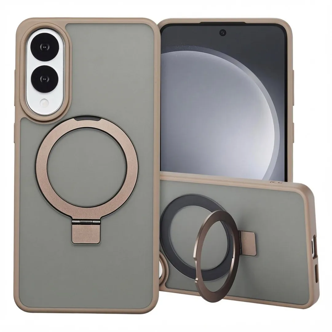 Accezz Hoesje Samsung Galaxy S25 Edge Magnetische Ring - Bruin