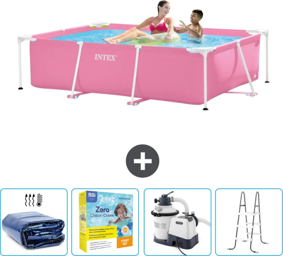 Intex Rechthoekig Frame Zwembad 220x150cm Roze - 1662L - MPN 28266NP-Roze