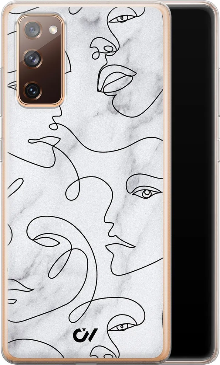 Casevibes Hoesje Samsung Galaxy S20 FE - Marble Faces - Blauw