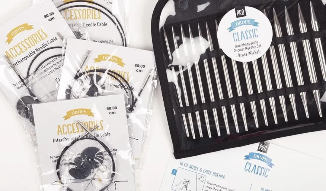 Drops Pro Classic Verwisselbare Rondbreinaalden Set - Messing met nikkel omhulsel