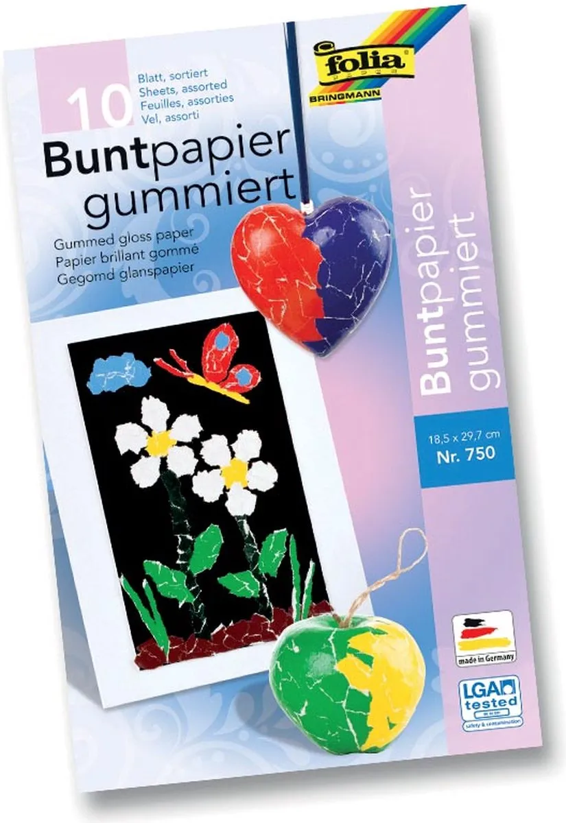 Folia Papierblok 10 Vel - 18,5x29,7cm - 10 Kleuren