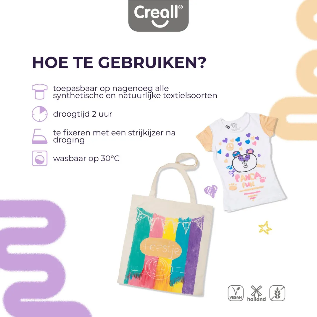 Creall Tex Textielverf Multicolor - 12x250ml