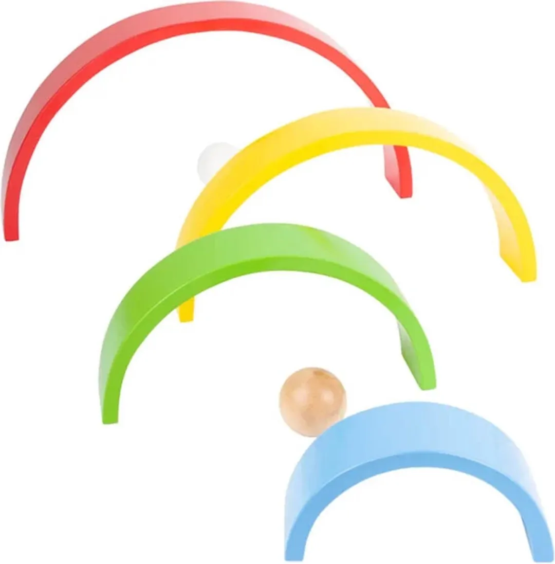 Small Foot Houten Bouwblokken Regenboog XL - 14 Stuks