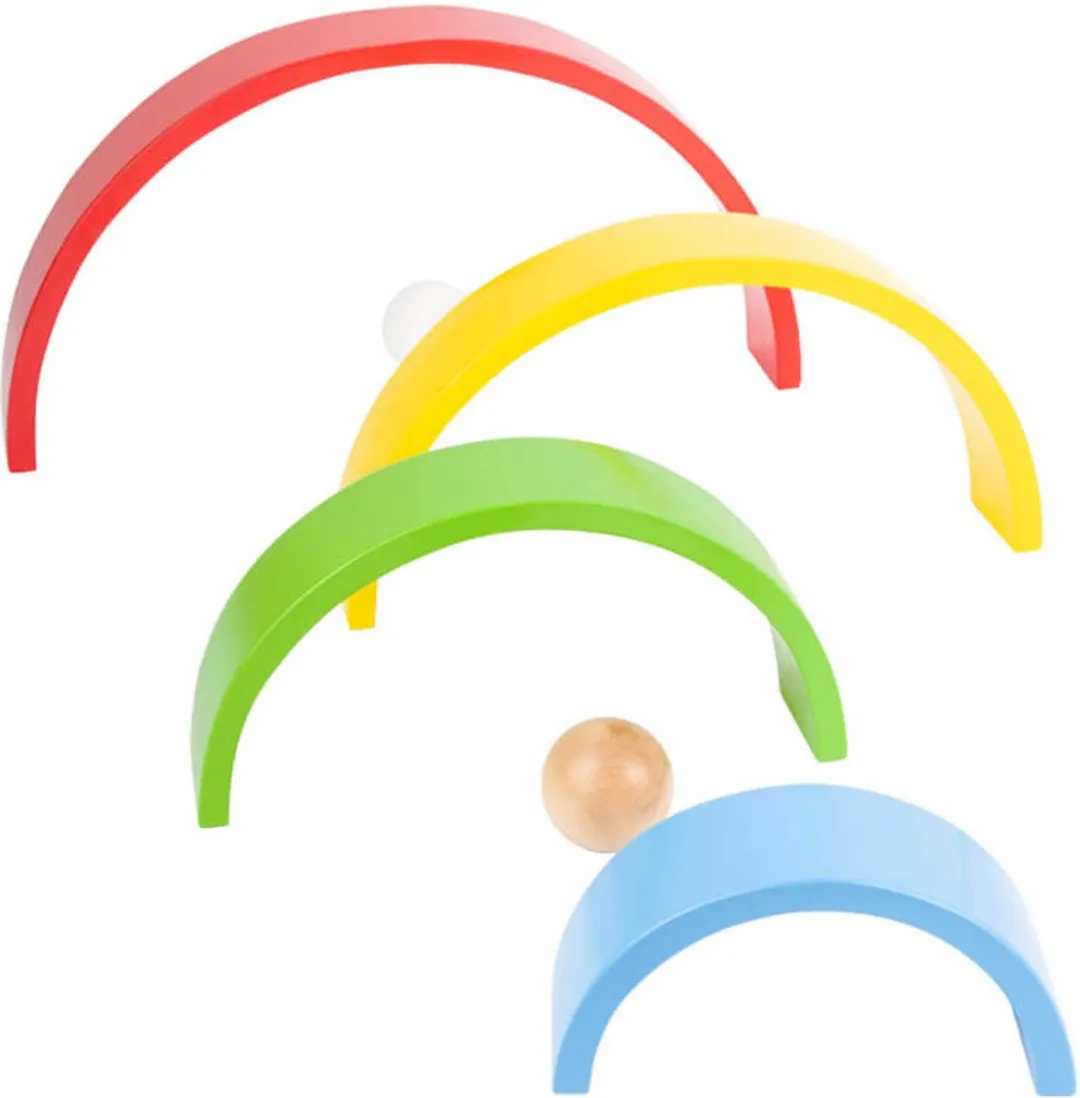 Small Foot Houten Bouwblokken Regenboog XL - 14 Stuks