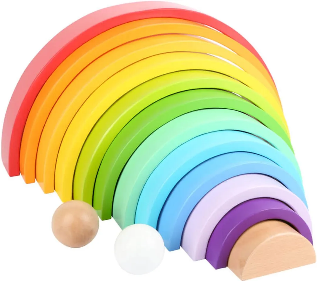 Small Foot Houten Bouwblokken Regenboog XL