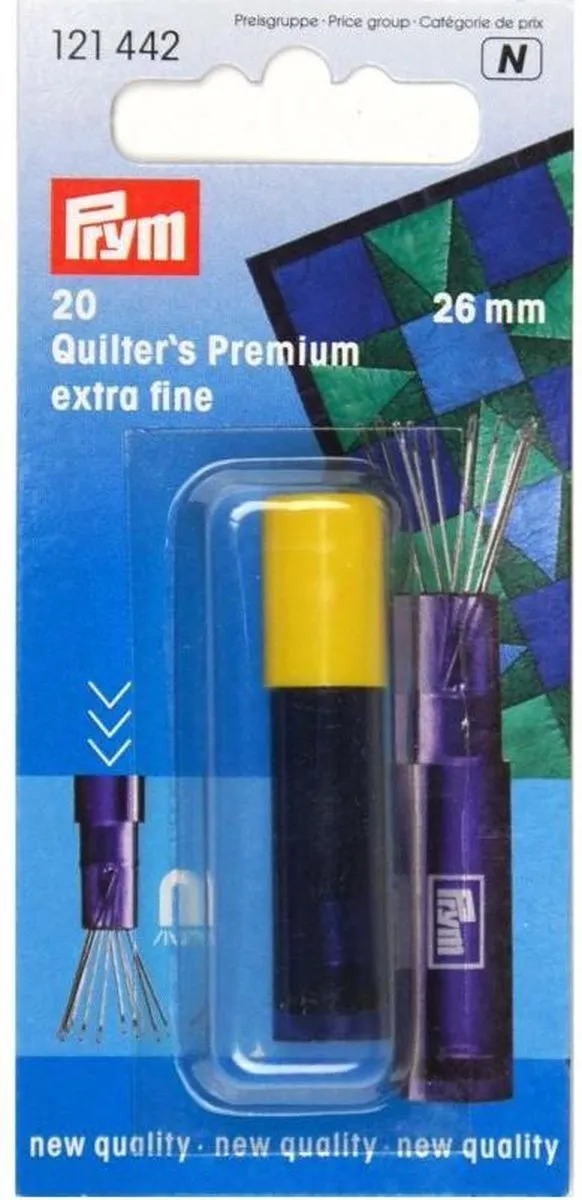 Prym Quiltingnaalden EF 26 x 0,53mm - 20 Stuks - Zilverkleurig
