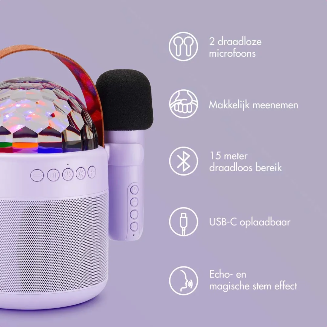 Imoshion Sing & Shine Karaoke Set - 2 Microfoons - Lavender Lilac