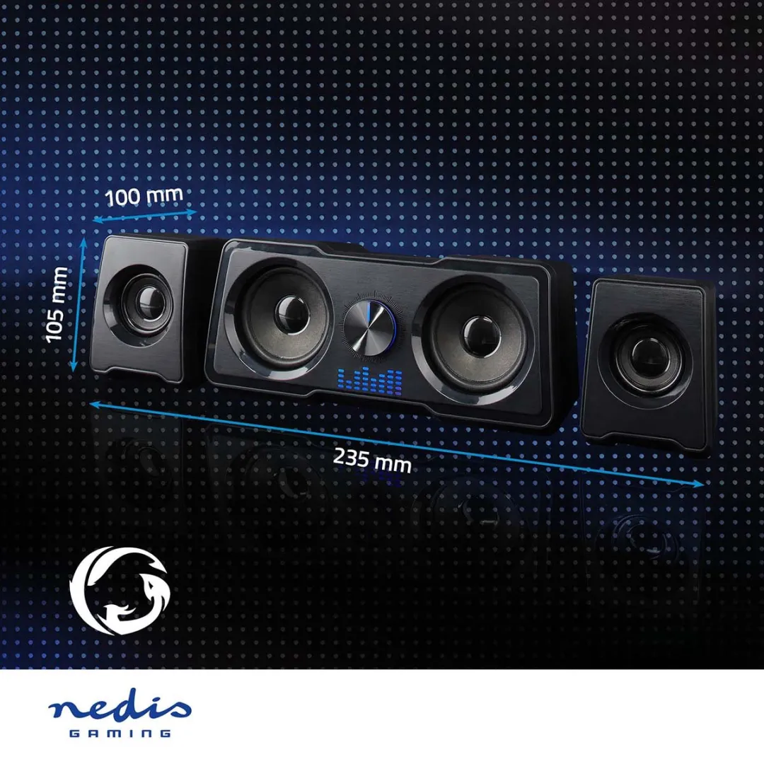 Nedis GSPR21022BK Gamingluidsprekers 2.2-kanaals 16W - Zwart