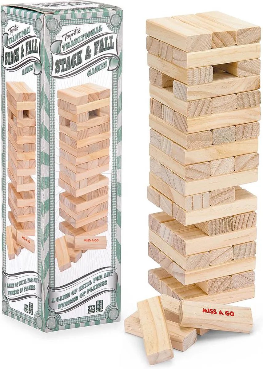 Toyrific Stack 'n' Fall Evenwichtsspel TY4661 - Lichtbruin