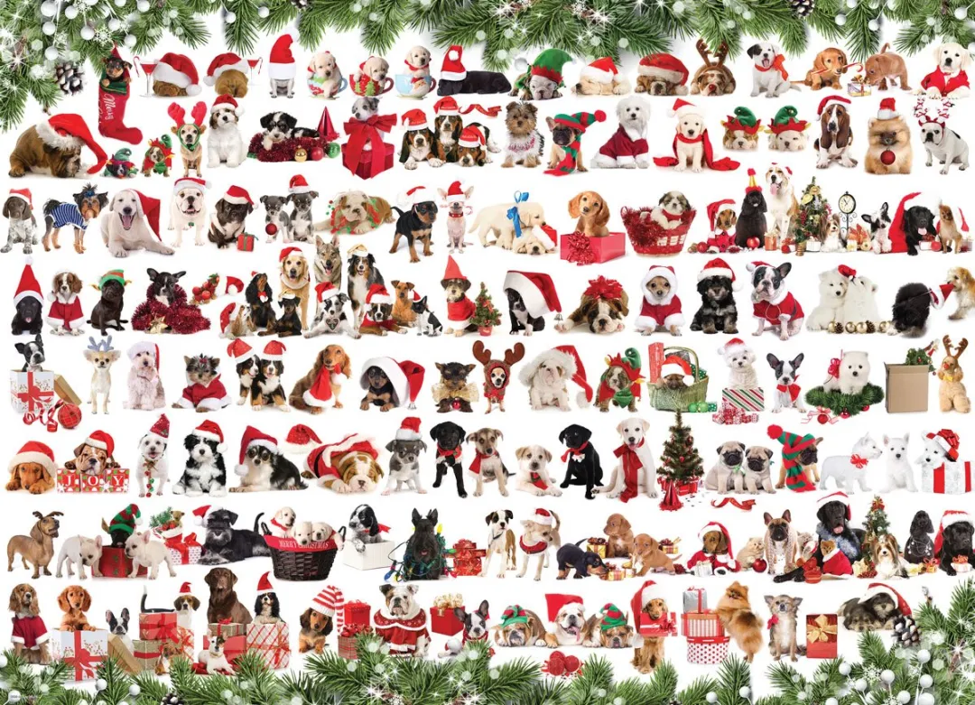 Eurographics Holiday Dogs Puzzel 1000 Stuks - Meerkleurig