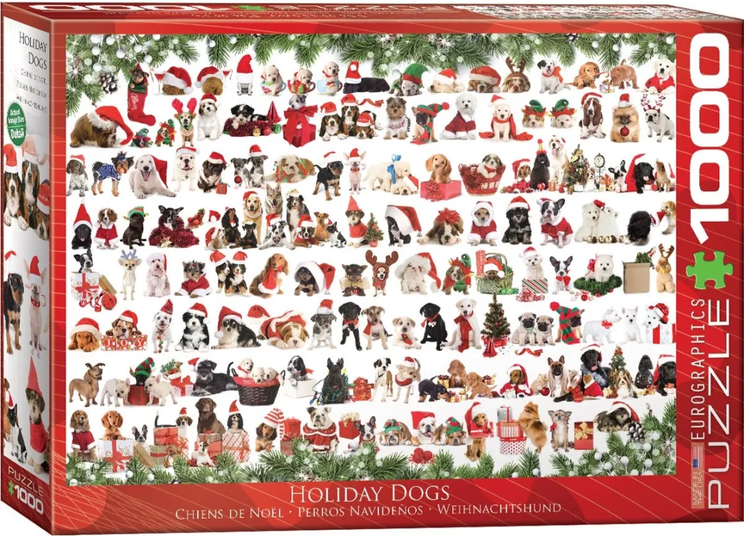 Eurographics Holiday Dogs Puzzel 1000 Stuks