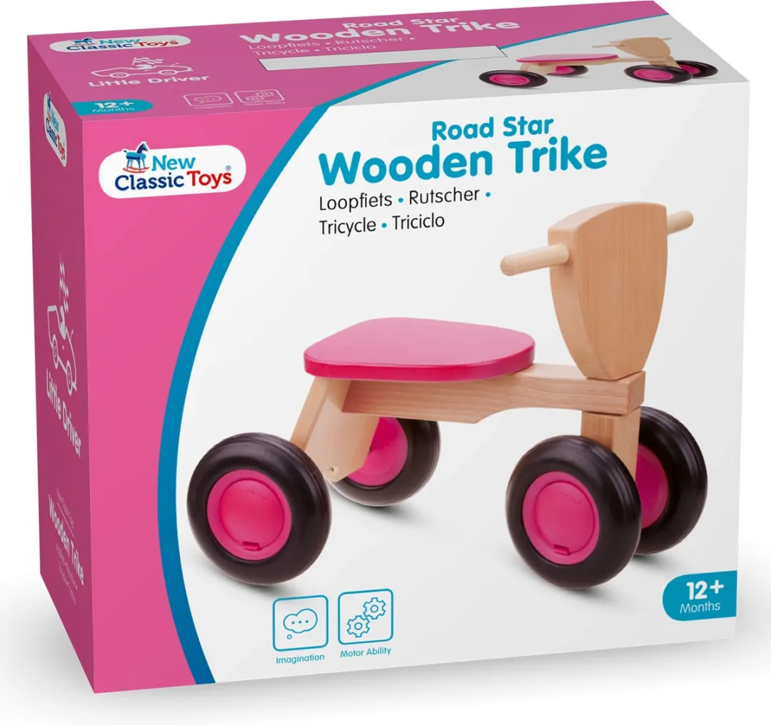 New Classic Toys Houten Loopfiets Road Star 11420 - Roze