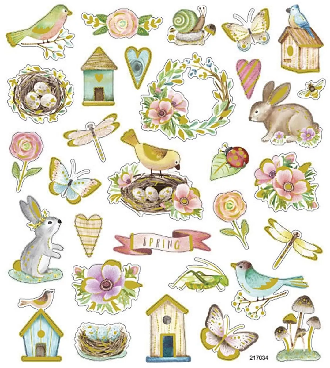 Creativ Company Creotime Stickervel Voorjaar Pasen - Multicolor 15x16,5cm