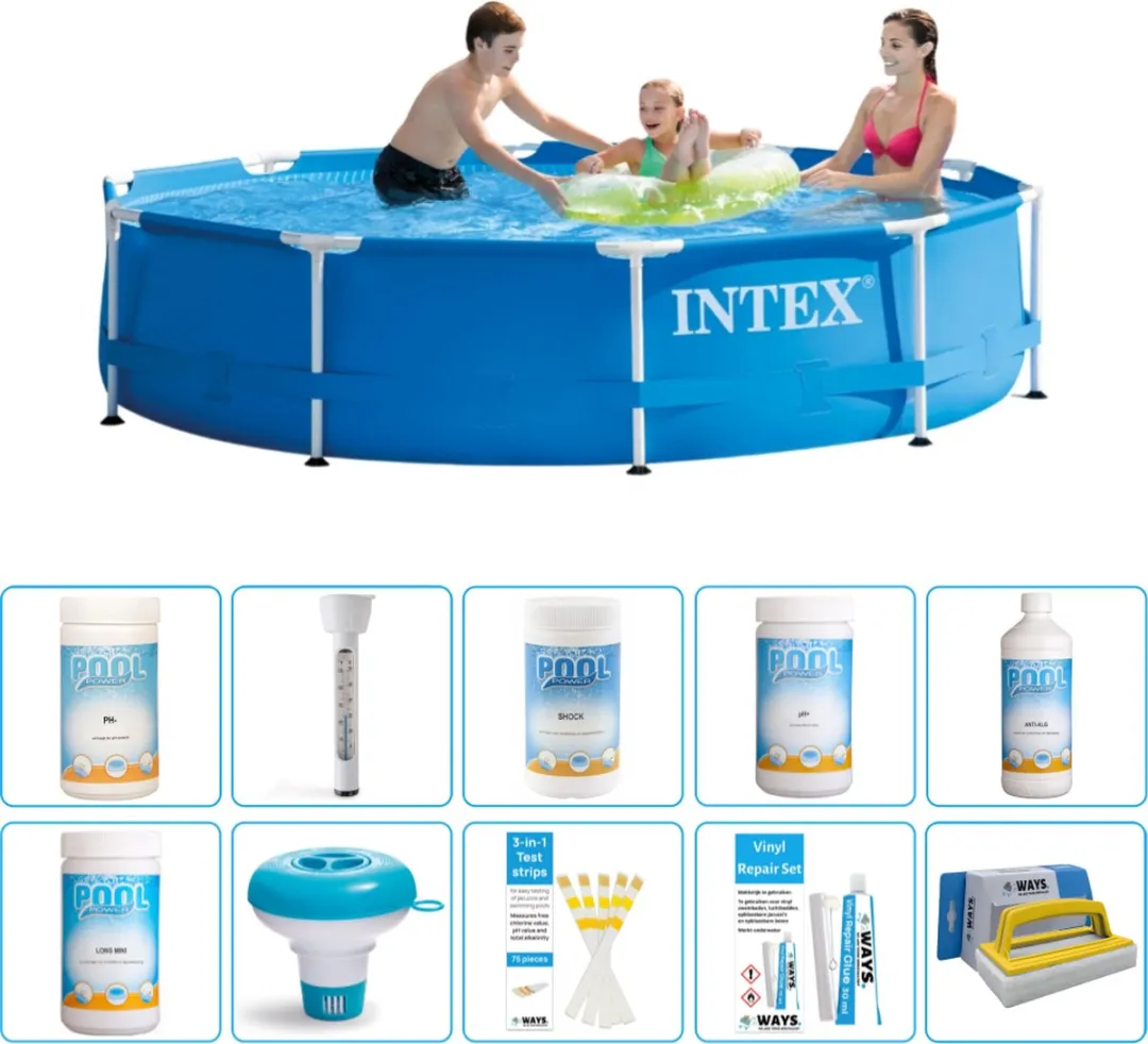 Intex 28200NP-Blauw Rond Frame Zwembad 305cm