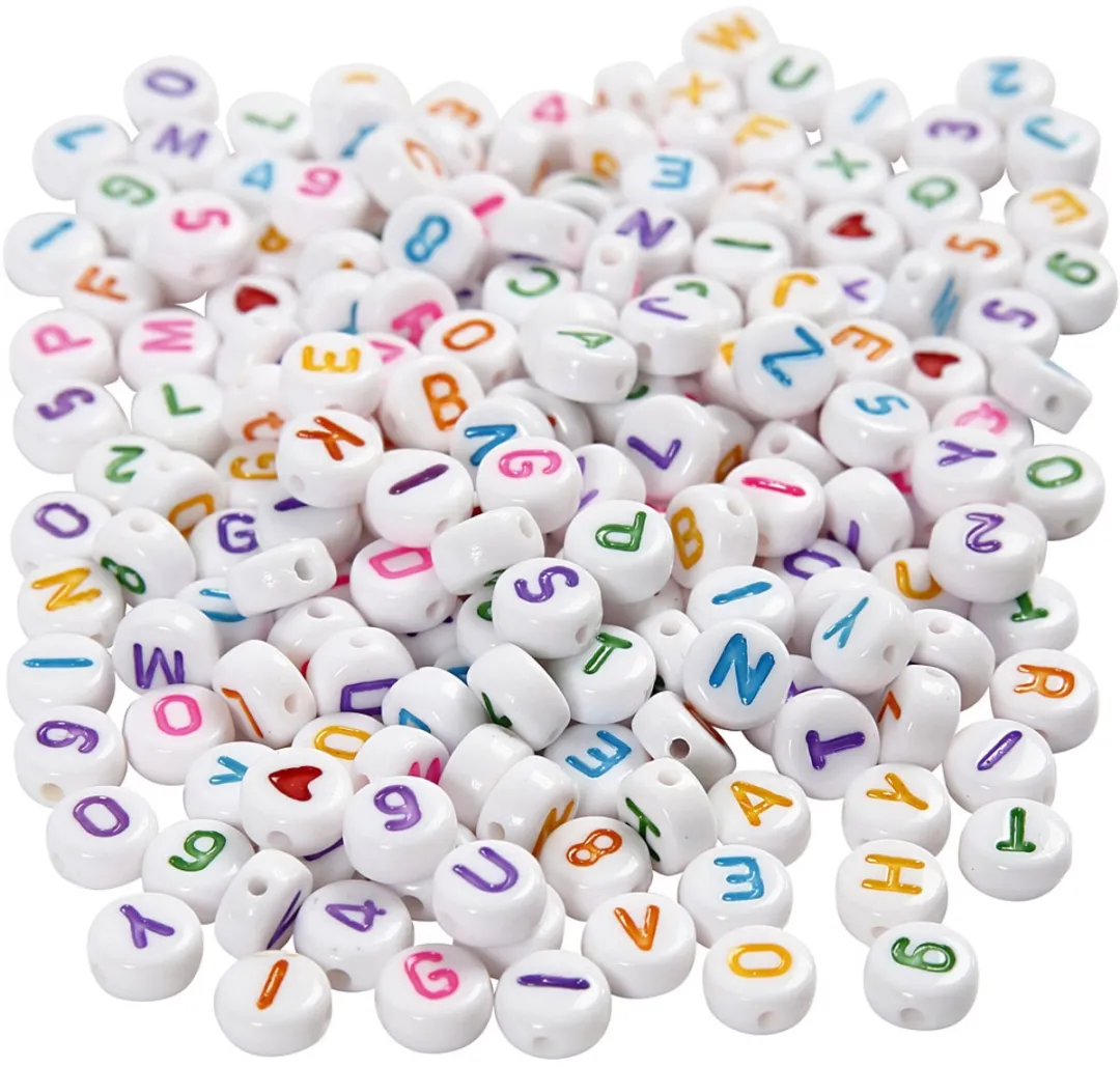 Creativ Company Plastic Letterkralen 7mm - Multicolor - 200 Stuks