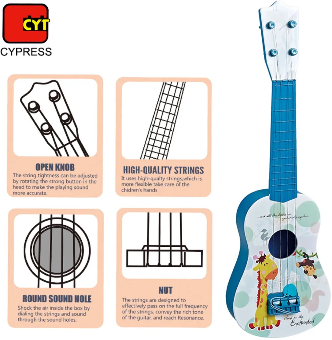 YJ Toys Guitar G Giraf Speelgoedgitaar - 54cm - Blauw