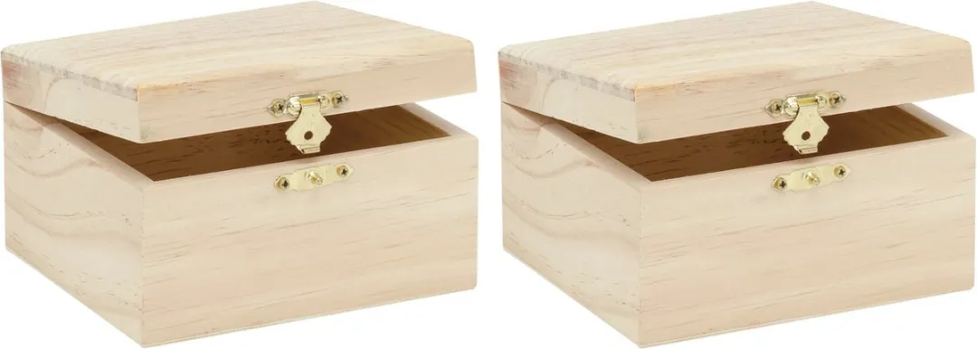 Glorex Hobby Klein Houten Kistje 12.5x11.5x7.5cm