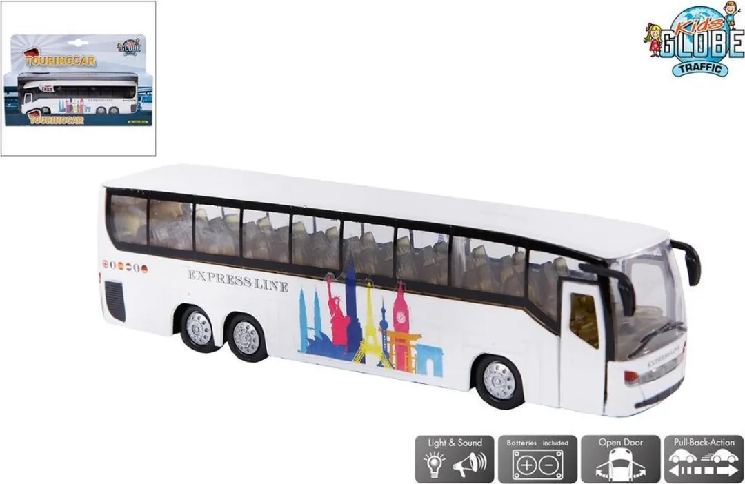 Kids Globe Die-cast Bus 510761 - Licht & Geluid - 19cm
