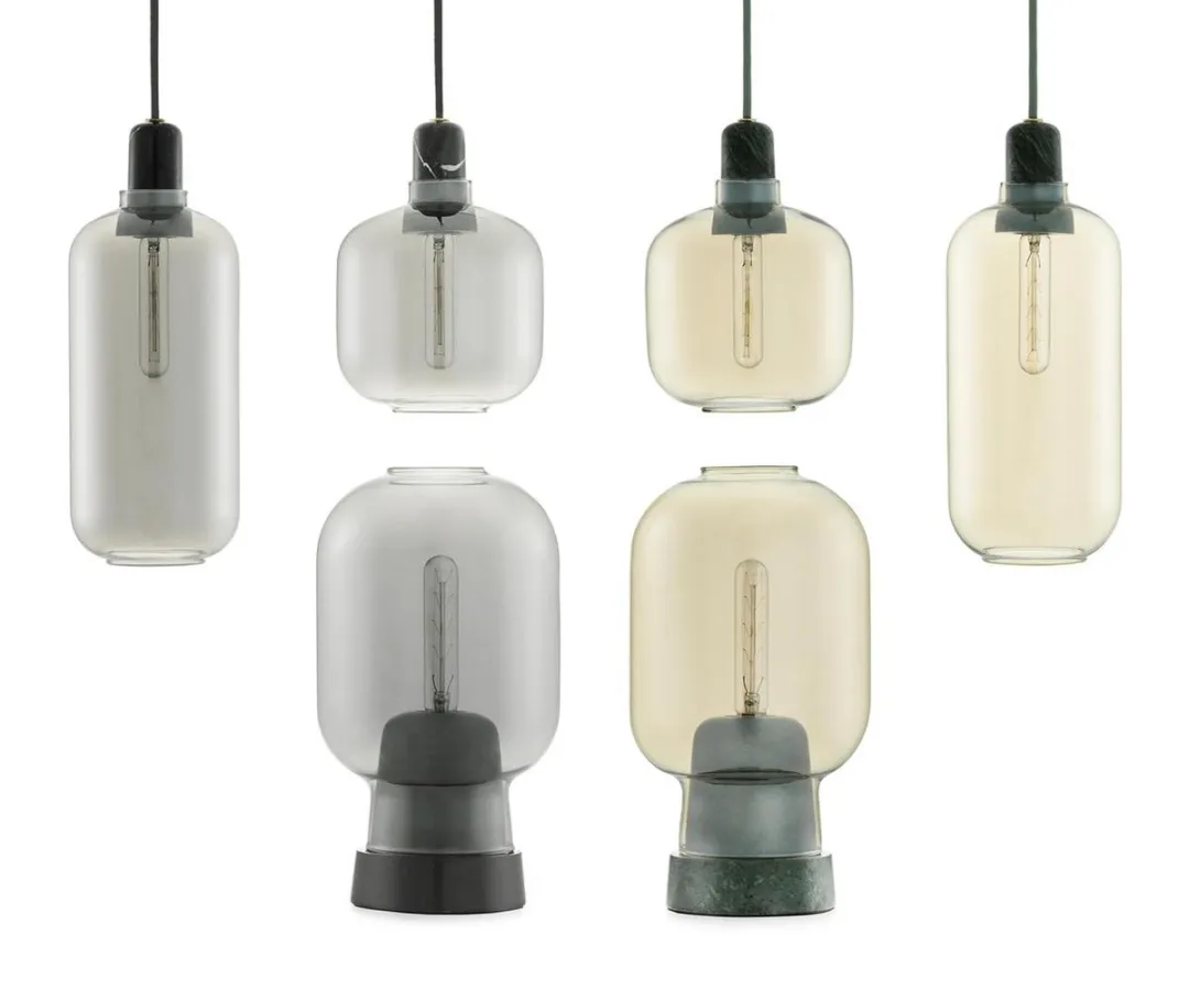 Normann Copenhagen Amp Hanglamp 25W - Goud Groen