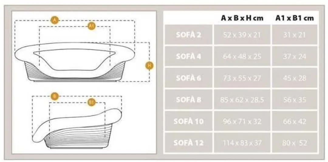 Ferplast Sofa Dove Hondenbank 73x55x27cm - Grijs - M