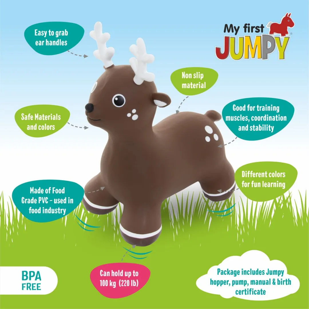 VTOYZ-GERARDOS Jumpy Hert Bruin Skippybal - 100 kg - Incl. pomp - afbeelding 6 van 6