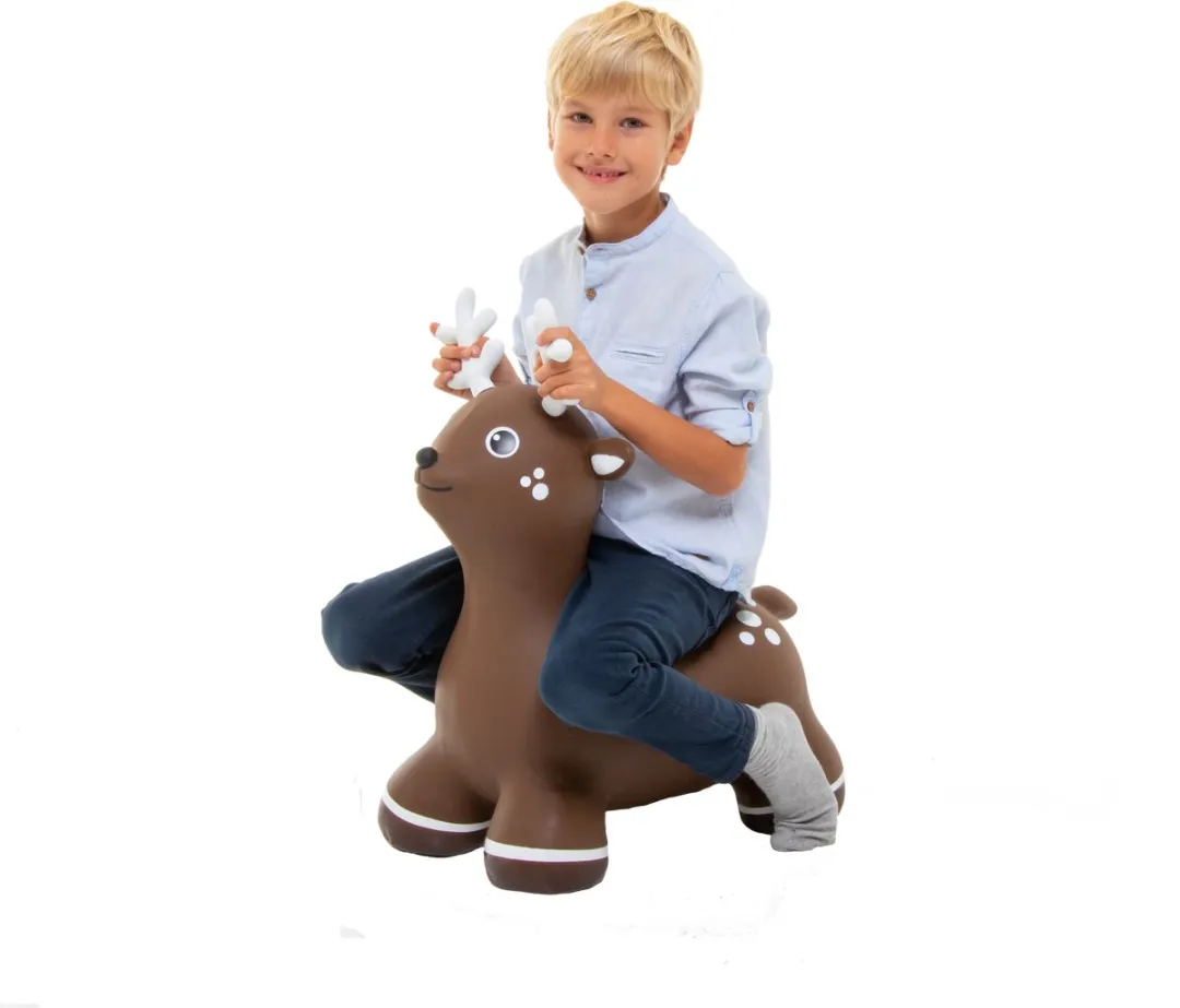 VTOYZ-GERARDOS Jumpy Hert Bruin Skippybal - 100 kg - Incl. pomp