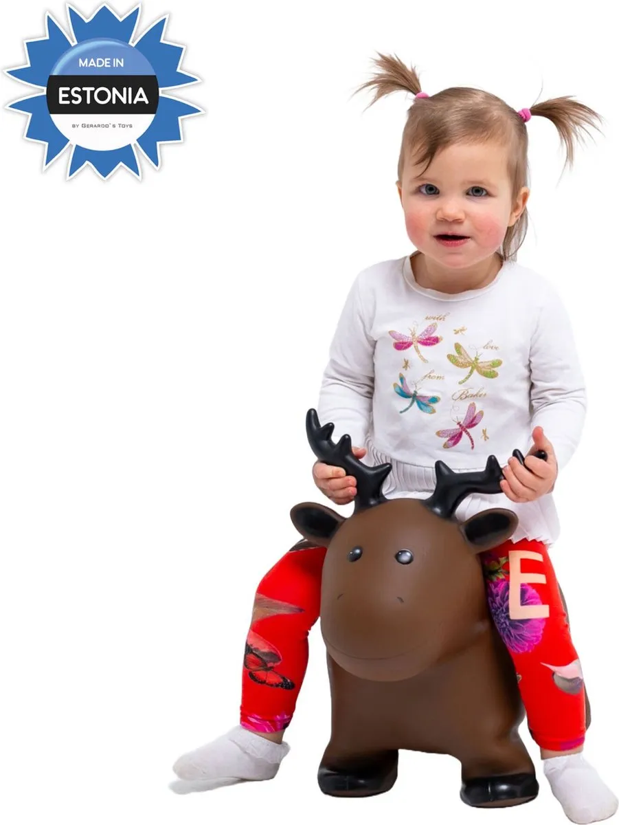 VTOYZ-GERARDOS Jumpy Hert Bruin Skippybal - 100 kg - Incl. pomp