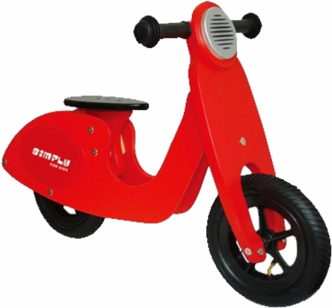 Simply Houten Loopfiets Scooter 12.5 Inch - Rood