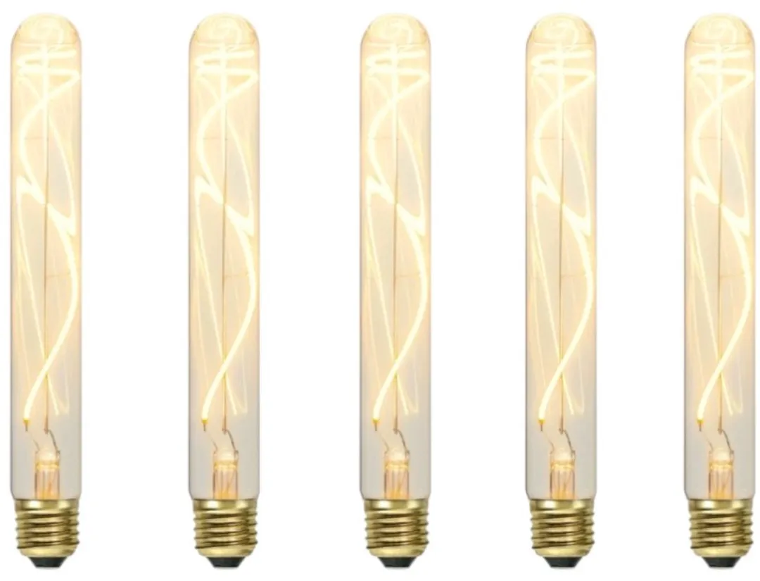 5-Pack | Staaflamp - E27 - 3.4W - Super Warm Wit <2200K - Dimbaar - Filament - Helder