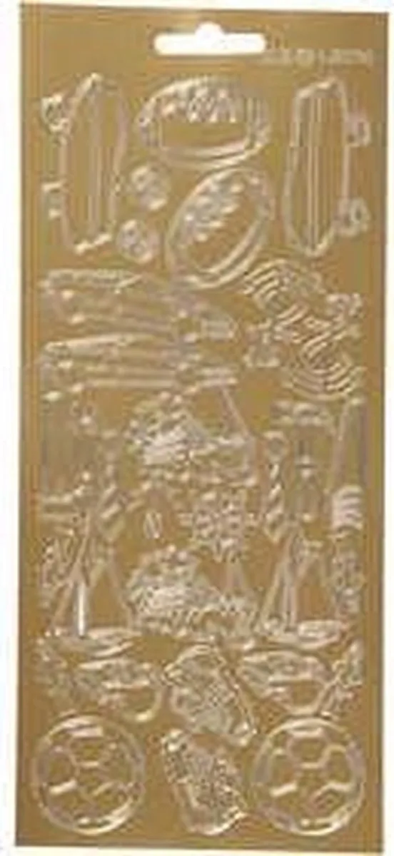 Creativ Company Gouden Sport Stickers 32 Stuks - 10x23cm
