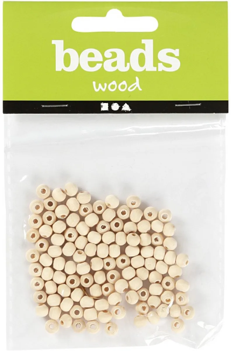 Creativ Company Houten Kralen 5mm - Naturel - 100 Stuks