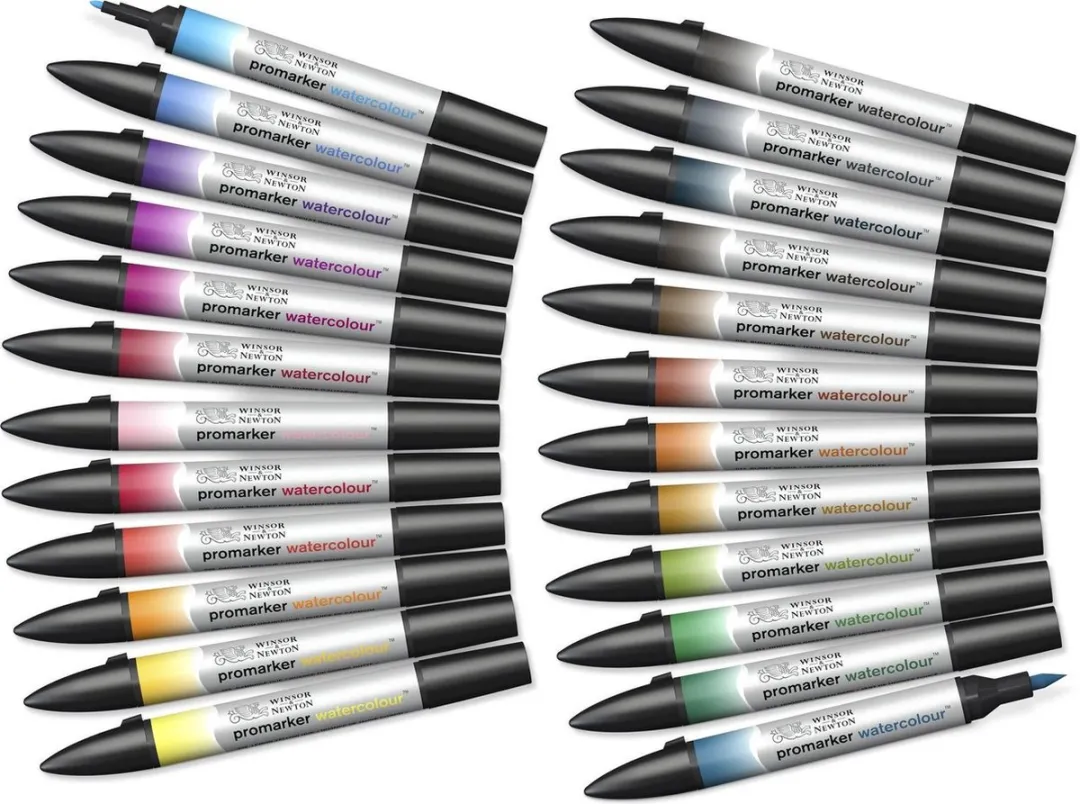Winsor & Newton Promarker Watercolour 24 Stuks Basic Collection - Aquarelmarker