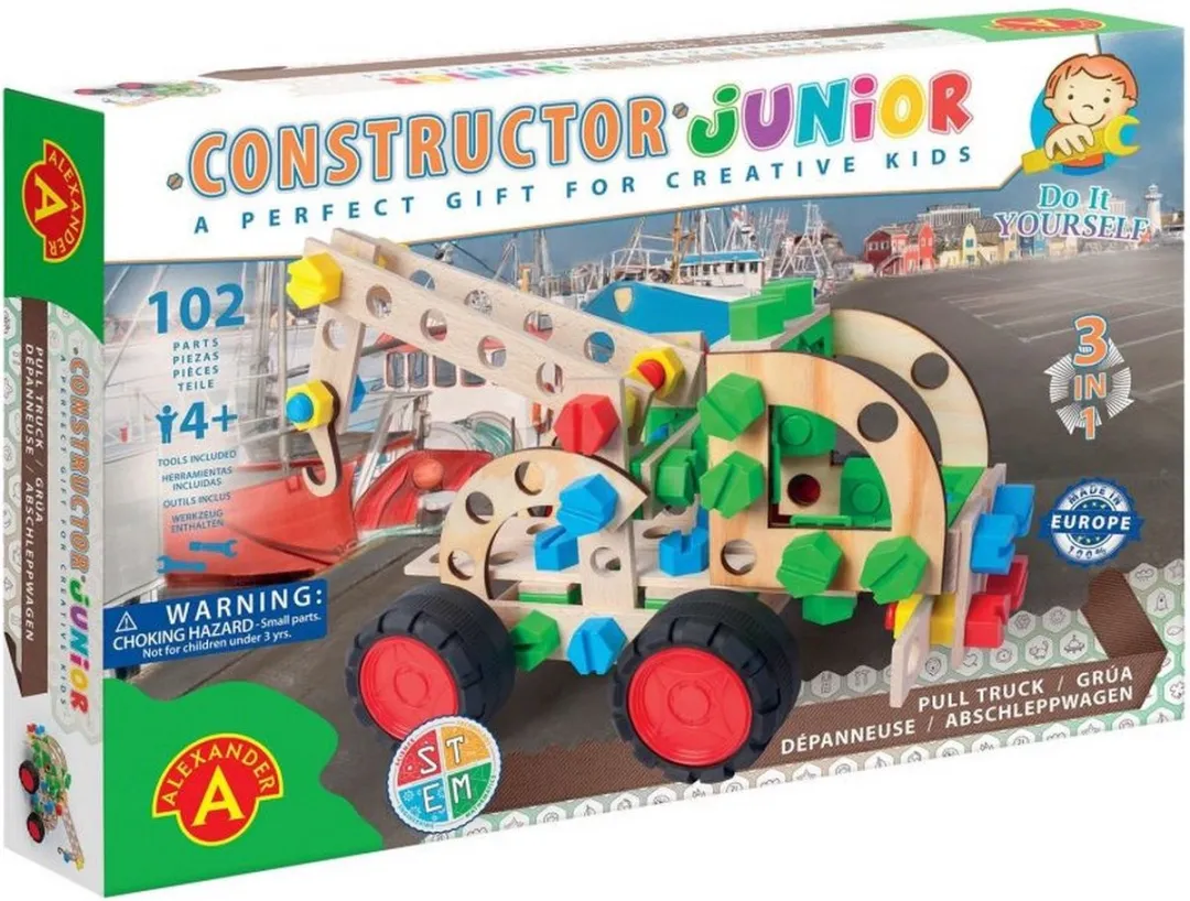 Alexander Toys Constructor Junior Pull Truck 102 Stuks - Multicolor