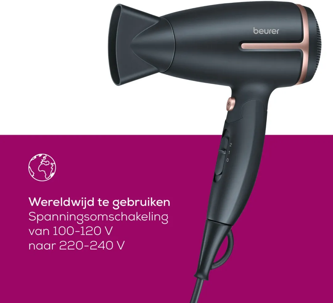 Beurer HC 25 Reisföhn - 1600W - Zwart/Brons