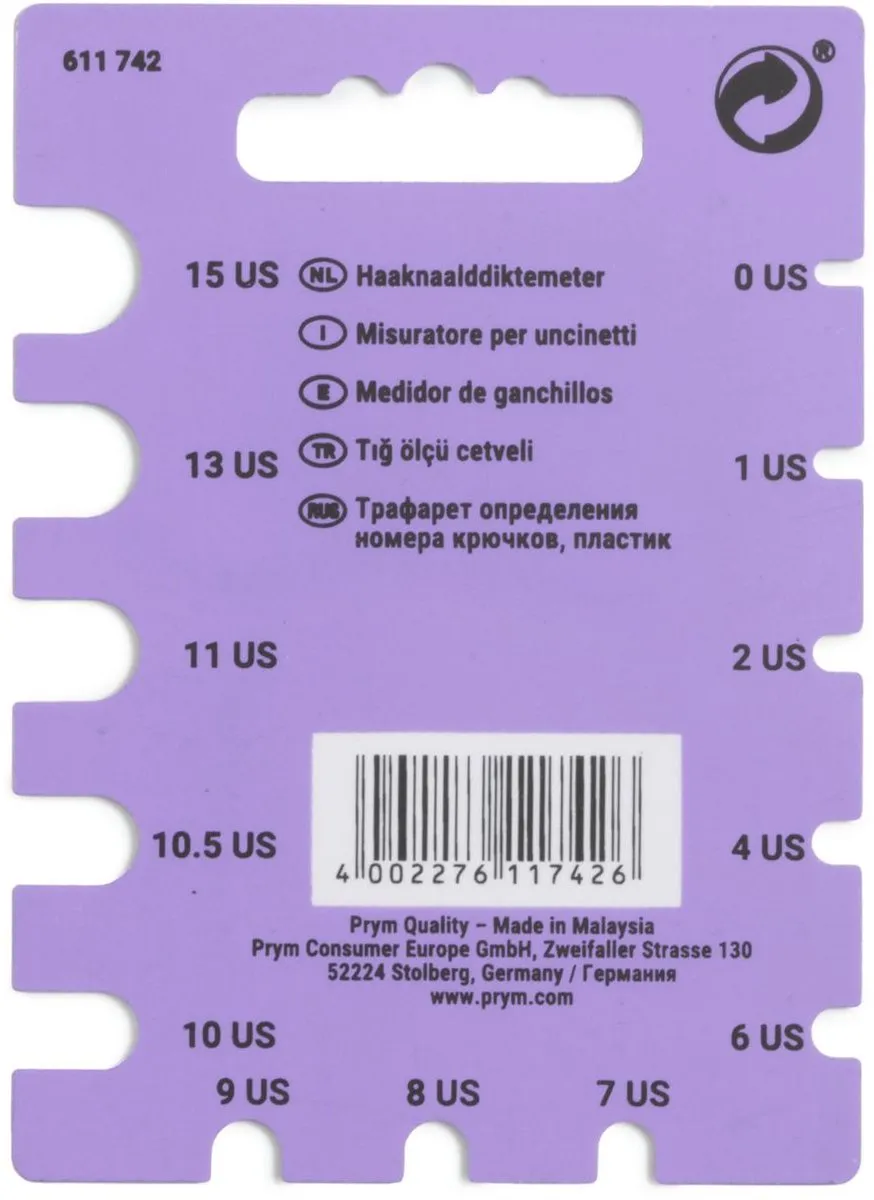 Prym Haaknaaldenmeter - Paars