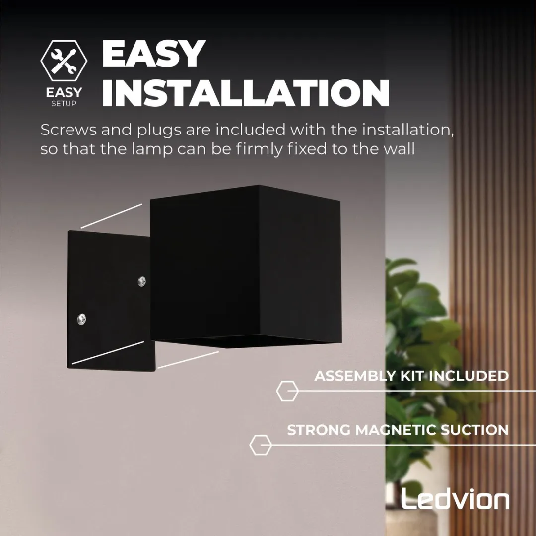 Ledvion USB Oplaadbare Wandlamp met Sensor 4400mAh - Zwart - afbeelding 6 van 6
