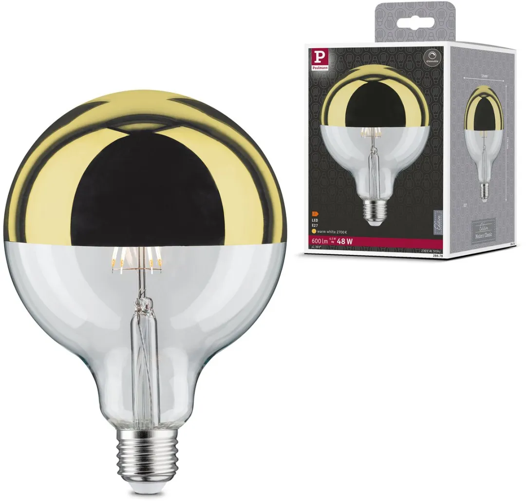 Paulmann Modern Classic Edition LED Globe Kopspiegel E27 G125 600lm