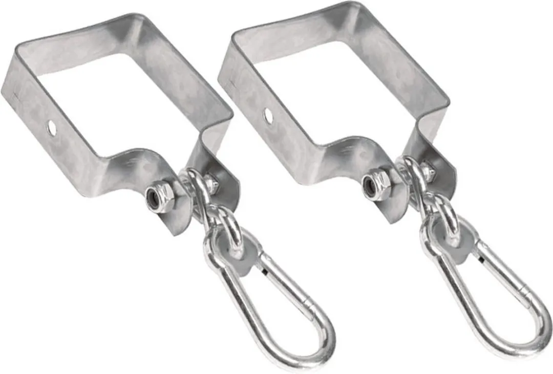 Schommelhaak Vierkant Extra Groot - 120x120mm inclusief Karabijnhaak (Set van 2 stuks)