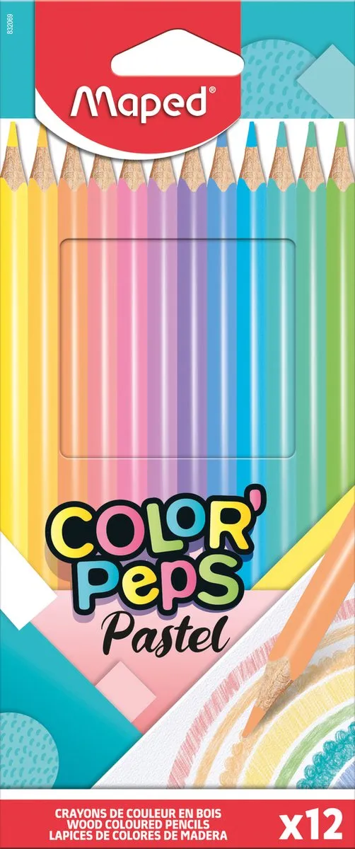 Maped Color'Peps Pastel Potloden - 12 Stuks